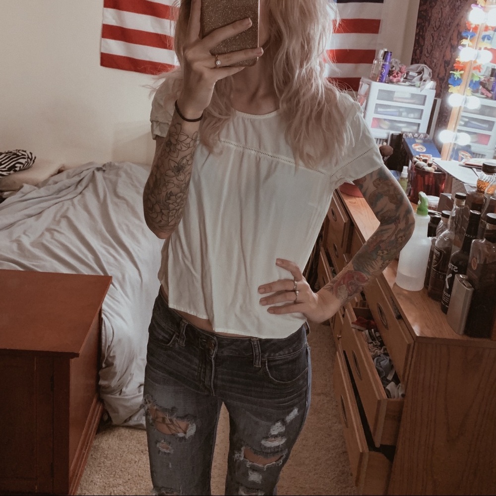 White crop top